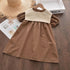 Girl's Navy Neck Detachable Summer Dress